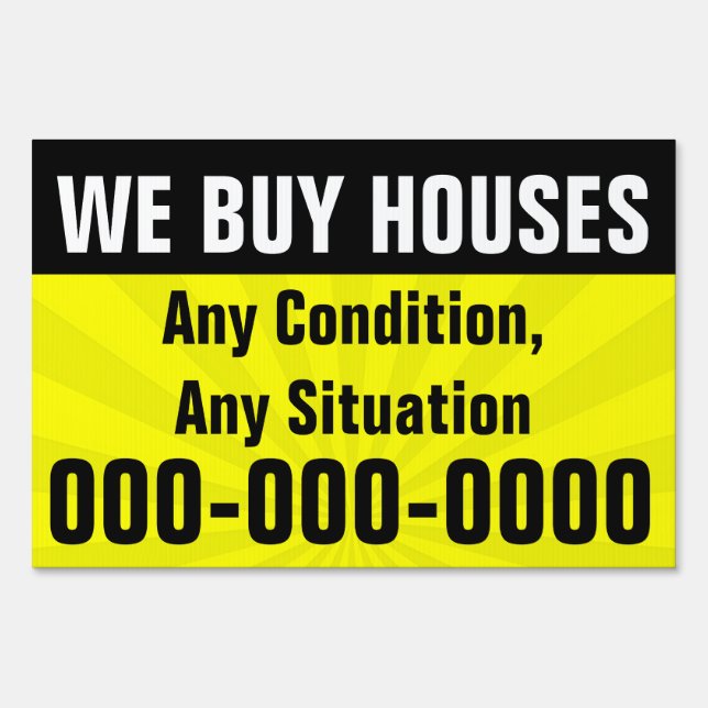 We Buy Houses Real Estate Investment Property Sign (Front)
