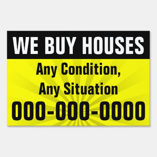We Buy Houses Real Estate Investment Property Sign