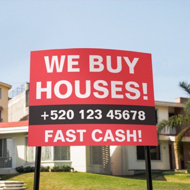 We Buy Houses Real Estate Investor Realtor Realty Sign (we buy houses real estate investor yard sign)