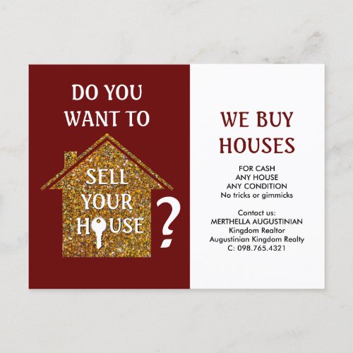 WE BUY HOUSES Realtor Postcard