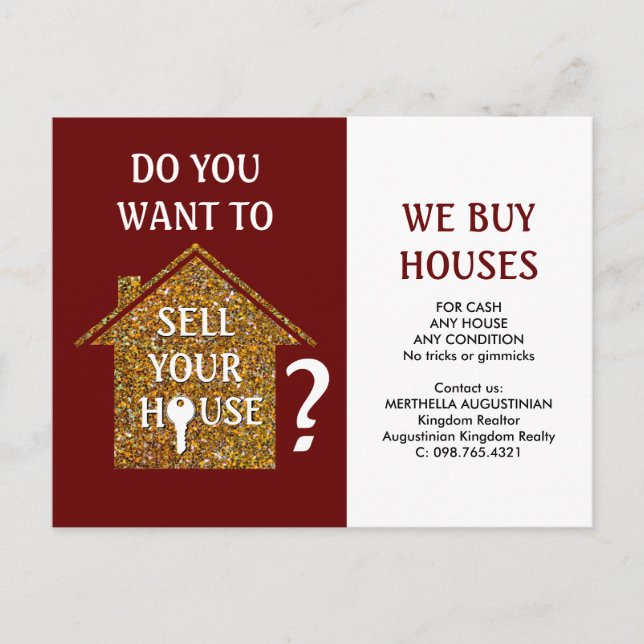 WE BUY HOUSES Realtor Postcard (Front)