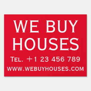 WE BUY HOUSES RED WHITE BANDIT SIGN
