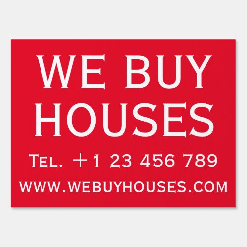 WE BUY HOUSES RED WHITE BANDIT SIGN