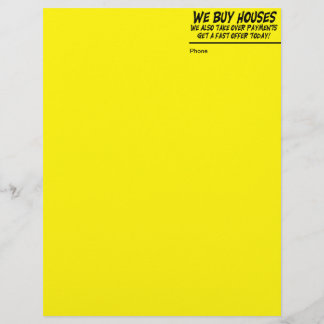 We Buy Houses Yellow Letter Head Letterhead