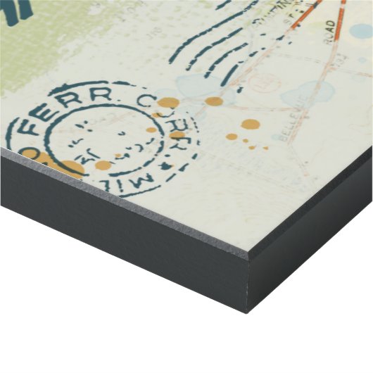 We Came, We Saw, We Loved Quote and Map Wood Wall Art (Corner 11x14)