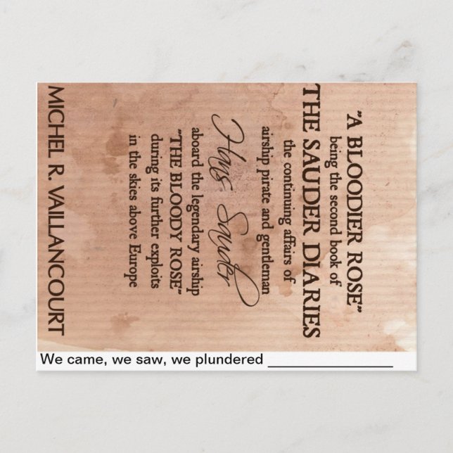 "We Came, we saw, we plundered" Postcard (Front)