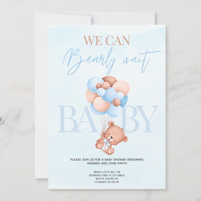 We can barely wait Baby Shower Invitation (Front)