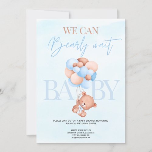 We can barely wait Baby Shower Invitation