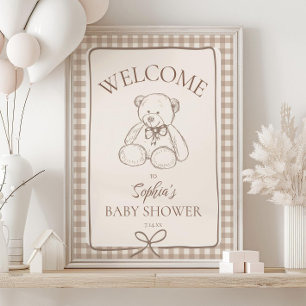 We can barely wait baby shower Welcome Sign,Bear Foam Board