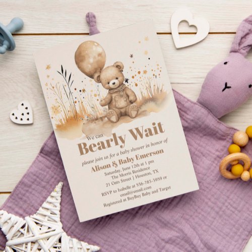 We can Barely Wait Dreamy Baby Shower Invitation