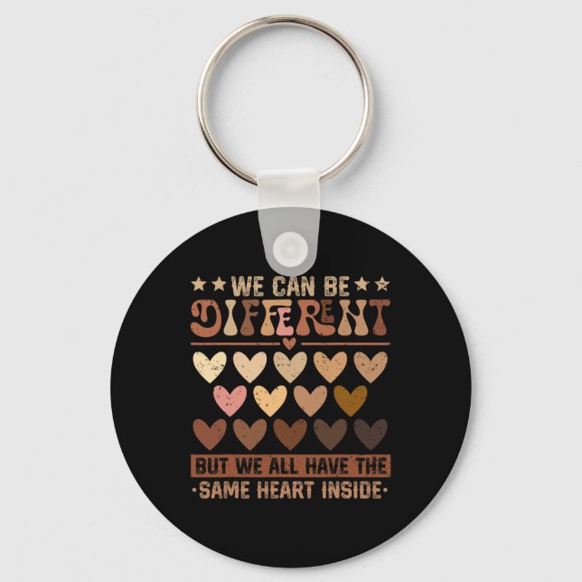 We Can Be Different But We Have The Same Heart Ins Keychain (Front)