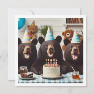 We can bear-ly believe it! Bear birthday  Invitation