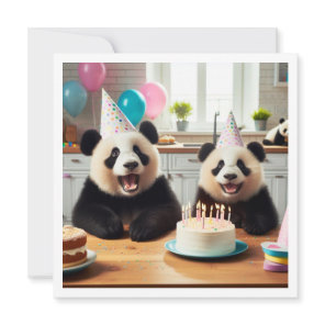 We can bear-ly believe it! Panda bear birthday  Invitation
