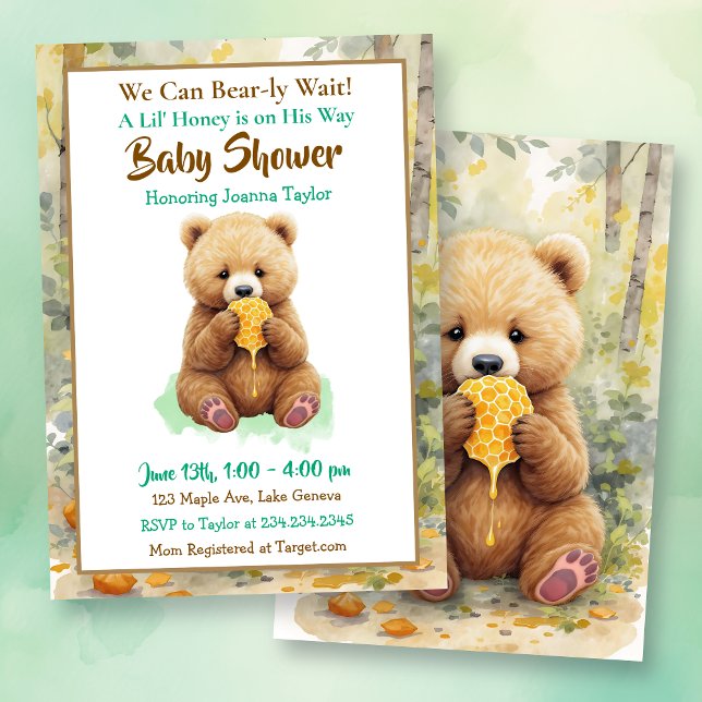 We Can Bear-ly Wait! Boy's Baby Shower Invitation (Creator Uploaded)