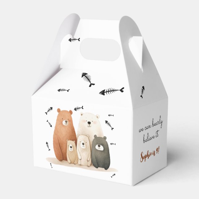 we can bearly believe it kids birthday favor boxes (Front Side)