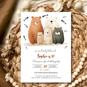 we can bearly believe it kids birthday invitation