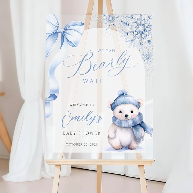 We Can Bearly Wait Acrylic Welcome Sign (Creator Uploaded)