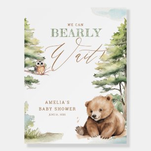 We Can Bearly Wait! Adventure Awaits Baby Welcome  Foam Board