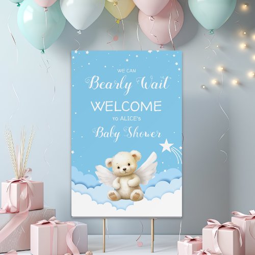 We Can Bearly Wait Angel Teddy Bear WELCOME Foam Board