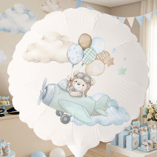 We Can Bearly Wait Aviator Bear Boy Decor Balloon