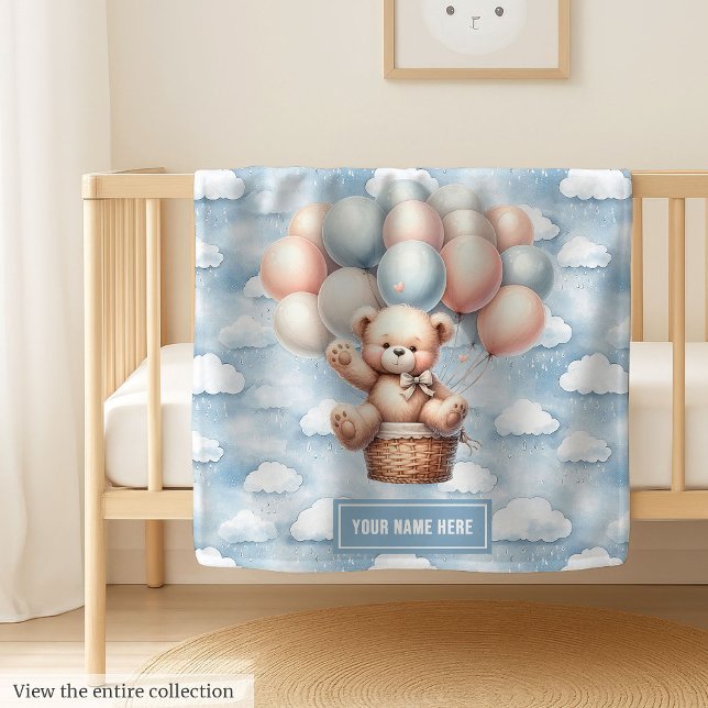 We Can Bearly Wait Baby Blanket Personalized Teddy (We Can Bearly Wait Baby Blanket Personalized Teddy Bear)