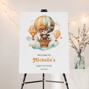We Can Bearly Wait Baby Boy Balloons Welcome Sign