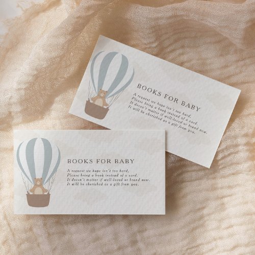 We Can Bearly Wait  Baby Boy Blue Balloon Shower  Enclosure Card