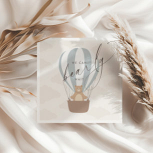 We Can Bearly Wait Baby Boy Blue Balloon Shower Napkins