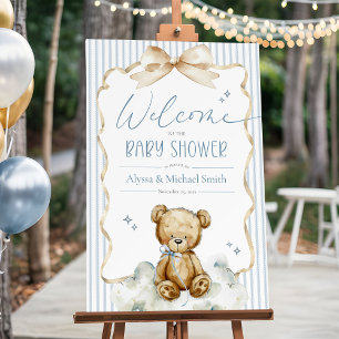 We Can Bearly Wait Baby Boy Shower Welcome Sign