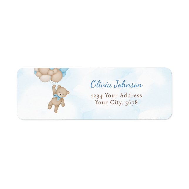 We Can Bearly Wait Baby Shower Address Label (Front)