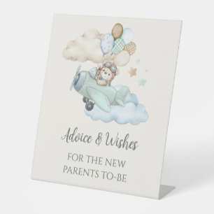 We Can Bearly Wait Baby Shower Advices and Wishes  Pedestal Sign