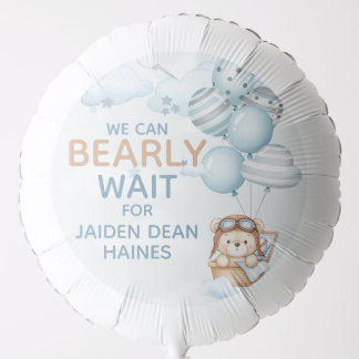 We Can Bearly Wait Baby Shower Balloon