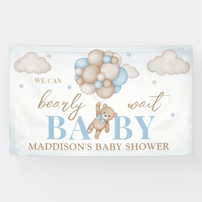 We Can Bearly Wait Baby Shower Banner (Horizontal)