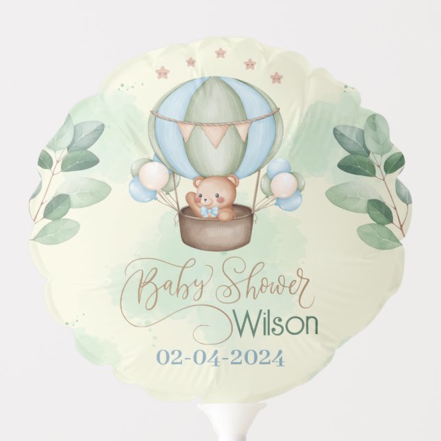 we can bearly wait baby shower bear balloon (Front)