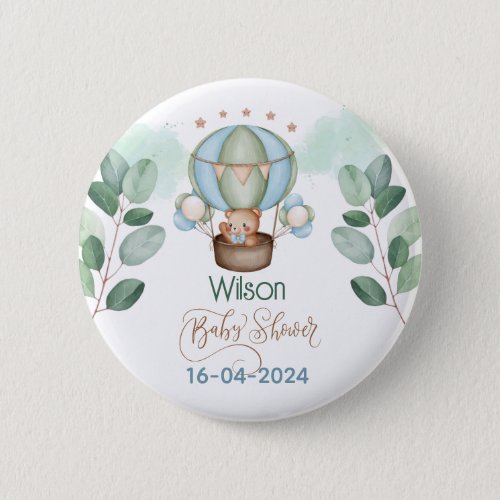we can bearly wait baby shower bear button