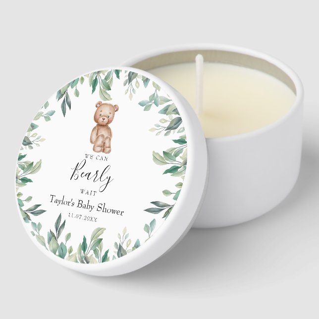 We Can Bearly Wait Baby Shower Bear Mini Candle Favors (Corner)
