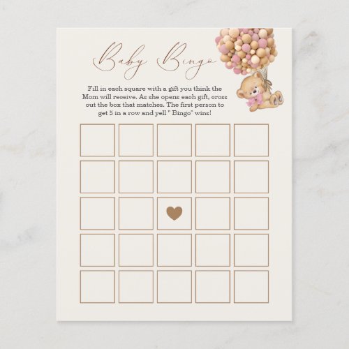 We Can Bearly Wait Baby Shower Bingo Game