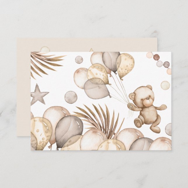 We can bearly wait baby shower blank card (Front/Back)