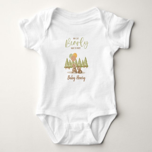 We Can Bearly Wait | Baby Shower  Bodysuit (Front)