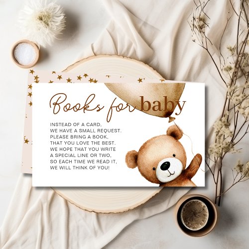 We Can Bearly Wait Baby Shower Books for Baby Enclosure Card