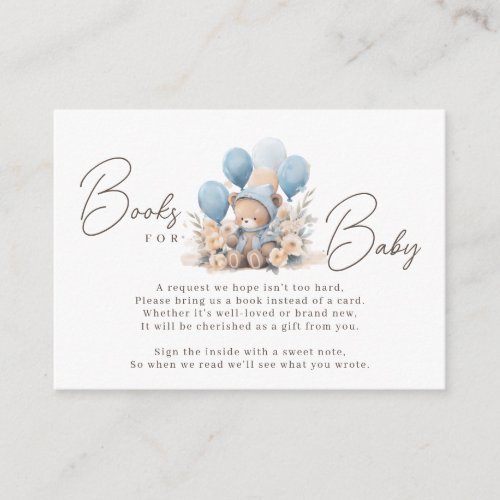 We Can Bearly Wait Baby Shower Books For Baby Enclosure Card