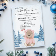 We Can Bearly Wait Baby Shower Christmas Winter