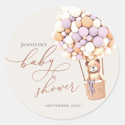 We Can Bearly Wait Baby Shower Classic Round Stic Classic Round Sticker