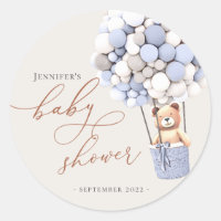 We Can Bearly Wait! Baby Shower Classic Round Stic Classic Round Sticker
