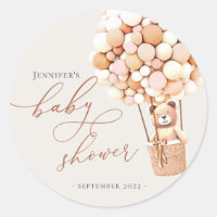 We Can Bearly Wait! Baby Shower Classic Round Stic Classic Round Sticker