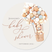 We Can Bearly Wait! Baby Shower Classic Round Stic Classic Round Sticker