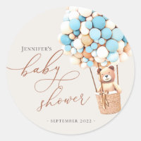 We Can Bearly Wait! Baby Shower Classic Round Stic Classic Round Sticker