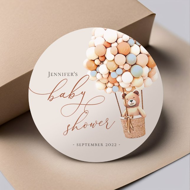 We Can Bearly Wait! Baby Shower Classic Round Stic Classic Round Sticker (Creator Uploaded)