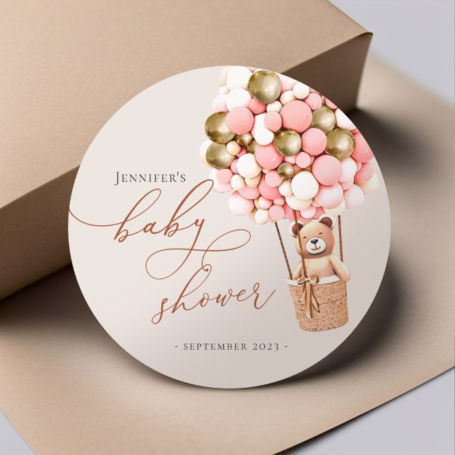 We Can Bearly Wait! Baby Shower Classic Round Stic Classic Round Sticker (Creator Uploaded)