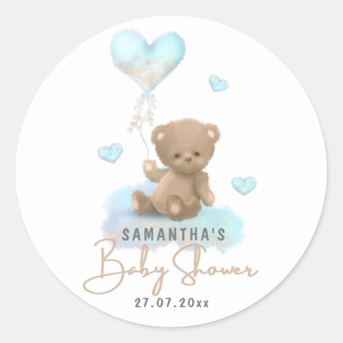 We can bearly wait baby shower  classic round sticker